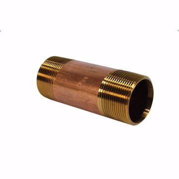 Picture of 1-1/4" x 8" Red Brass Pipe Nipple