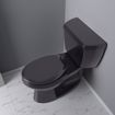 Picture of Black Premium Plastic Toilet Seat, Closed Front with Cover, Slow-Close and QuicKlean® Hinges, Elongated