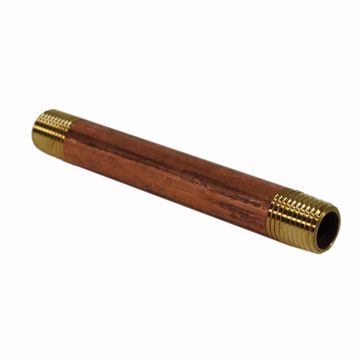 Picture of 1/4 X 4 RED BRASS PIPE NIPPLE