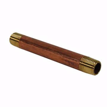 Picture of 3/8 X 1 1/2 RED BRASS PIPE NIPPLE