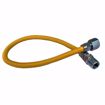 Picture of 3/8" OD (1/4" ID) X 18" Gas Connector, Yellow Coated Corrugated Stainless Steel, 3/8" FIP X 3/8" MIP