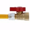 Picture of 1/2" OD (3/8" ID) Gas Connector Assembly, Yellow Coated, 1/2" MIP x 1/2" FIP Ball Valve x 36"