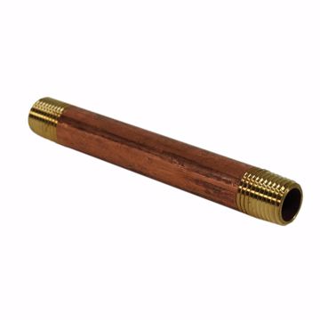Picture of 3/8 X 2 RED BRASS PIPE NIPPLE