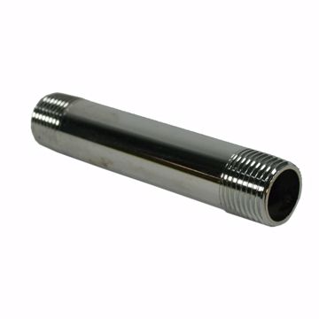 Picture of 3/8" x 2" Chrome Plated Brass Pipe Nipple