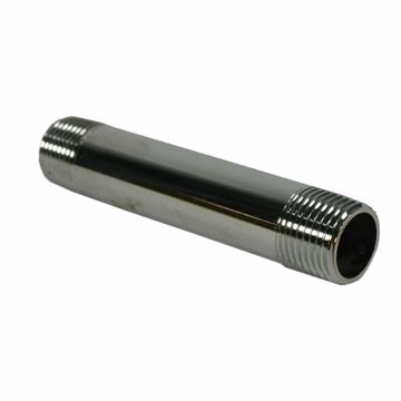Picture of 3/8" x 4" Chrome Plated Brass Pipe Nipple