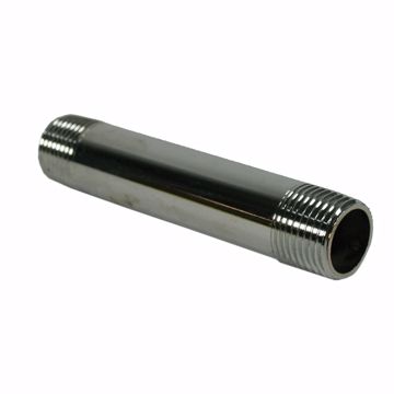 Picture of 3/8" x 5" Chrome Plated Brass Pipe Nipple