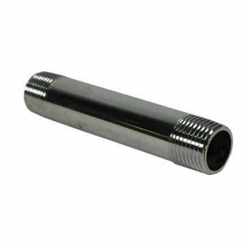 Picture of 3/8" x 6" Chrome Plated Brass Pipe Nipple