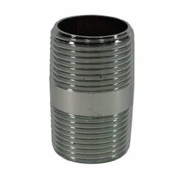 Picture of 1" x 4" Chrome Plated Brass Pipe Nipple