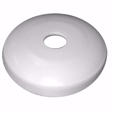 Picture of 1-1/4" White Tubular Plastic Escutcheon, Shallow Flange, Box of 25