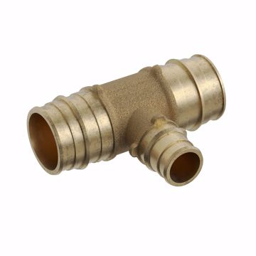 Picture of 3/4" x 3/4" x 1/2" F1960 Brass PEX Reducing Tee, Bag of 25
