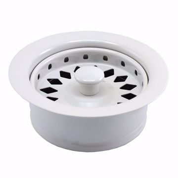 Picture of Polar White Disposer Flange with Basket Strainer and Stopper, Boxed
