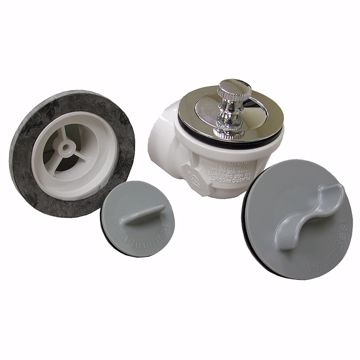 Picture of Chrome Plated One-Hole Rough-In Bath Waste Kit with Friction Lift Drain and Test Kit, PVC