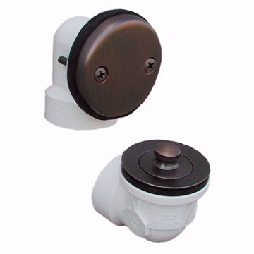 Picture of Old World Bronze Two-Hole Lift and Turn Bath Waste Kit, Standard Half Kit, PVC