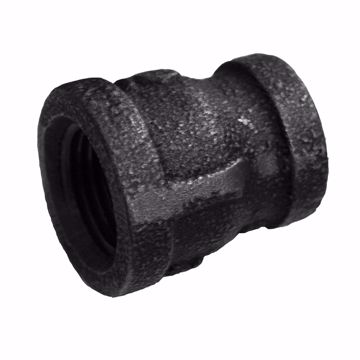 Picture of 1/4" x 1/8" Black Iron Reducing Coupling, Banded