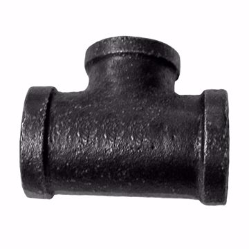 Picture of 1/2" x 3/8" Black Iron Reducing Tee, Banded