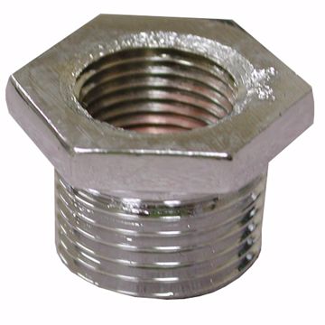 Picture of 1/2" x 3/8" Chrome Plated Bronze Hex Bushing