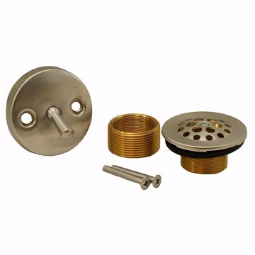 Picture of Brushed Stainless Two-Hole Trip Lever Tub Drain Trim Kit