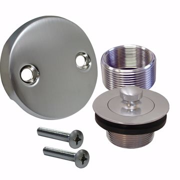 Picture of Brushed Stainless Two-Hole Lift and Turn Tub Drain Trim Kit