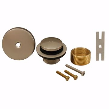 Picture of Brushed Nickel One-Hole Toe Touch Tub Drain Trim Kit