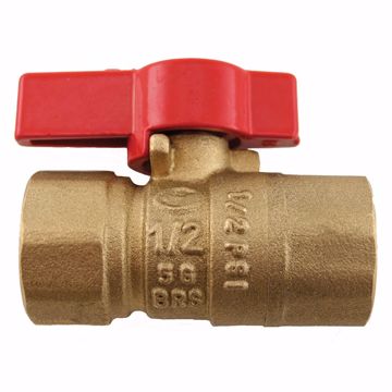 Picture of 1/2" Flare x 1/2" FIP Brass Gas Ball Valve, Square Head