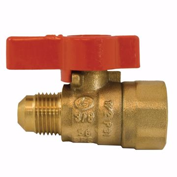 Picture of 1/2" Flare x 1/2" FIP Brass Gas Ball Valve