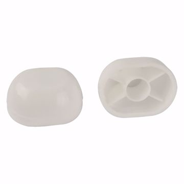 Picture of White Oval Closet Bolt Caps, Pair