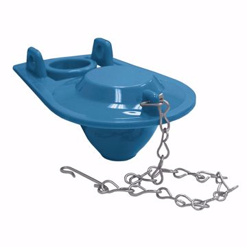 Picture of Carded Blue Vinyl Fit-All Flapper with 9" Stainless Steel Chain and Hook