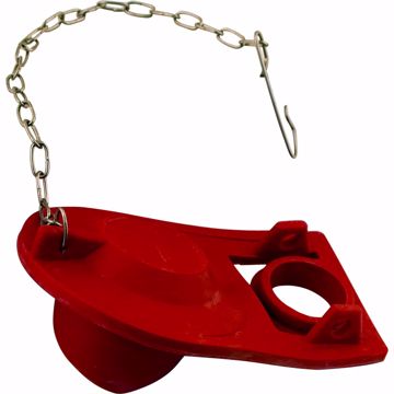 Picture of 2" Red Two-Way Toilet Flapper with Stainless Steel Chain