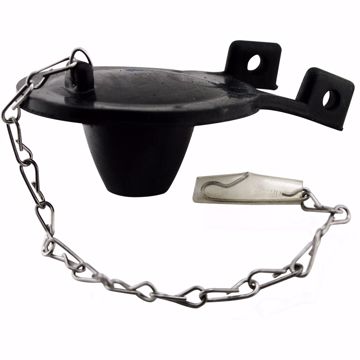 Picture of 2" Black Rubber Toilet Flapper with Stainless Steel Chain