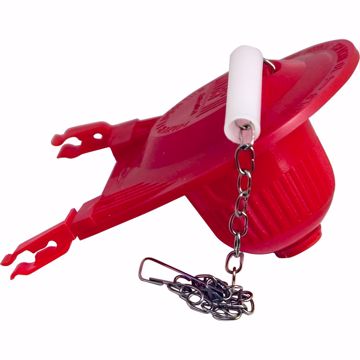 Picture of 3" Red Adjustable Toilet Flapper with Stainless Steel Chain