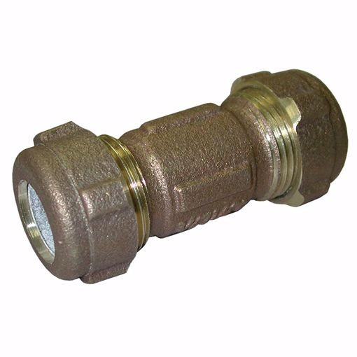 Picture of 1/2" CTS, 3/8" IPS Bronze Compression Coupling