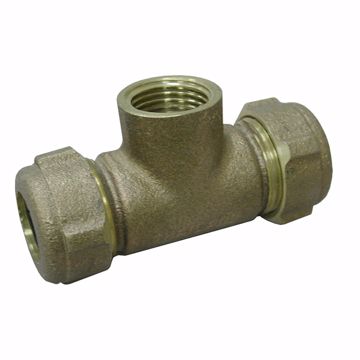 Picture of 1/2" CTS, 3/8" IPS, 1/2" FIP Bronze Compression Tee