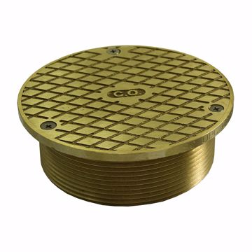 Picture of 4" Metal Cleanout Spud with 5" Polished Brass Round Cover