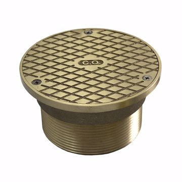 Picture of 3-1/2" Metal Heavy Duty Cleanout Spud with 5" Nickel Bronze Round Cover