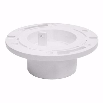 Picture of 3" x 4" PVC Closet Flange with Plastic Swivel Ring and Knockout