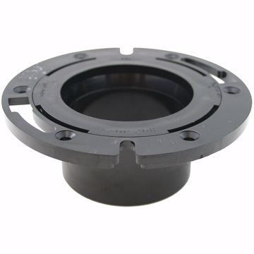 Picture of 3" x 4" ABS Closet Flange with Plastic Swivel Ring less Knockout