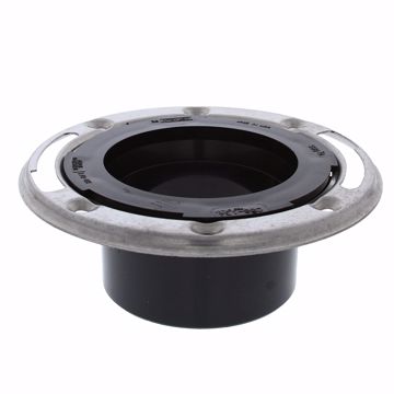 Picture of 3" x 4" ABS Closet Flange with Stainless Steel Ring less Knockout