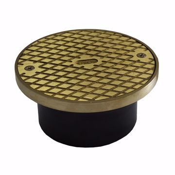Picture of 3" x 4" ABS General Purpose Access Fitting with 5" Polished Brass Cover with Ring