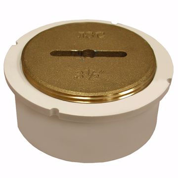 Picture of 4" PVC Hub Fit Cleanout with 3-1/2" Countersunk Brass Plug