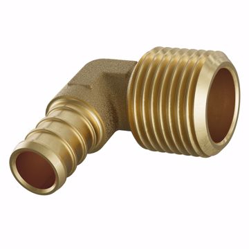 Picture of 1/2" F1807 x MIP Brass PEX 90° Elbow, Bag of 50