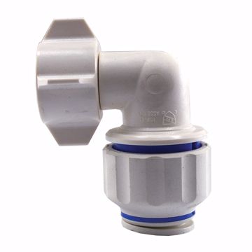 Picture of 1/2" CTS x 1/2" FIP Plastic Twist-to-Lock Push On 90° Swivel Elbow Union