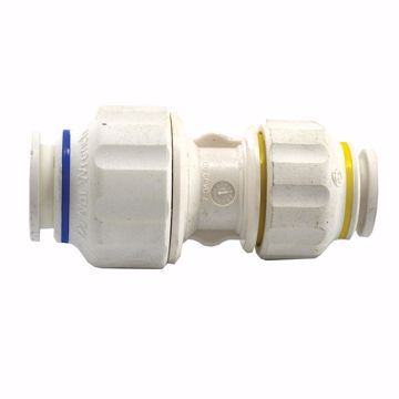 Picture of 1/2" CTS x 3/8" CTS Plastic Twist-to-Lock Push On Union Connector