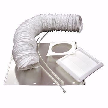 Picture of 4" x 5' Vinyl Duct Vent Kit with Louvered White Hood