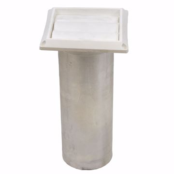 Picture of 4" Louvered Dryer Vent Hood, White Hood