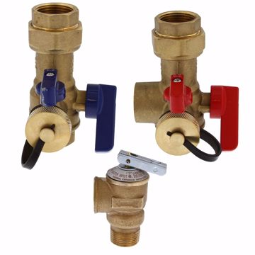 Picture of 3/4” IPS Tankless Water Heater Valve Service Kit with Pressure Relief Valve