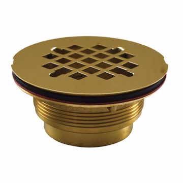 Picture of 2" IPS Shower Stall Drain with Polished Brass Strainer