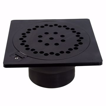Picture of 9" x 9" Square ABS Utility Drain with 4" Hub