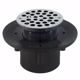 Picture of 3" x 4" Heavy Duty PVC Slab Drain Base with 4" Plastic Spud and 6" Stainless Steel Strainer