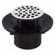 Picture of 4" Heavy Duty ABS Slab Drain Base with 3-1/2" Plastic Spud and 6" Stainless Steel Strainer
