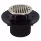 Picture of 4" Heavy Duty ABS Slab Drain Base with 3-1/2" Plastic Spud and 6" Nickel Bronze Strainer